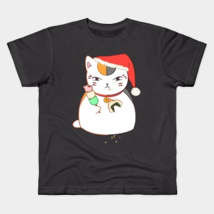 Nyanko Sensei eating (Natsume Yuujinchou)- Christmas ver. Kids T-Shirt